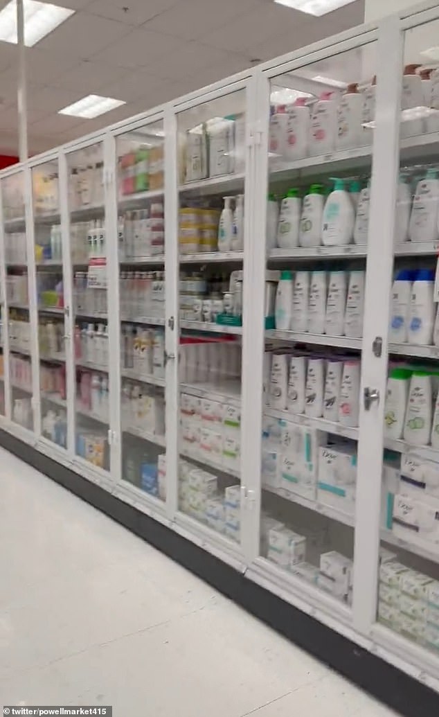 A Target store in San Francisco locked its entire inventory behind security glass as crime in the city spiraled out of control.  A video posted to TikTok on April 20 shows all items under lock and key for customers