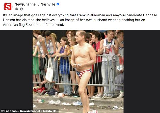 Gabrielle Hanson, a mayoral candidate in Franklin, Tennessee, opposed her city's Pride event, but in 2008 her husband bumped into a Speedo during Chicago Pride