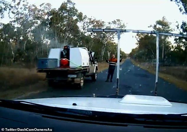 The Good Samaritan slows down to make sure the stranded driver is okay and needs help