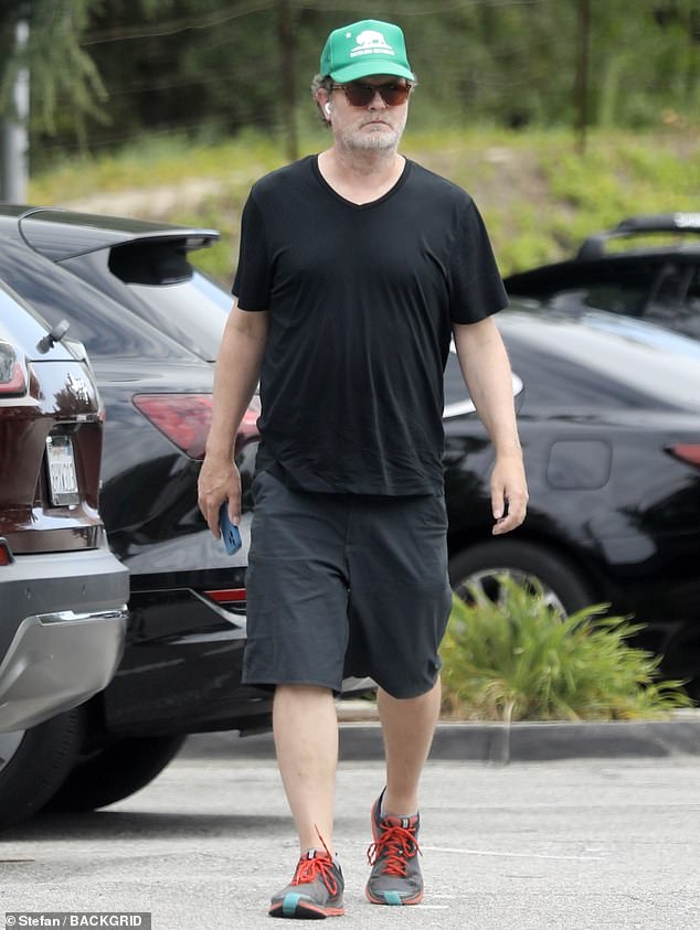 First outing: Rainn Wilson, 57, was spotted outing in Malibu for the first time on Friday since opening up about his childhood 'trauma' and growing up in a 'loveless' home