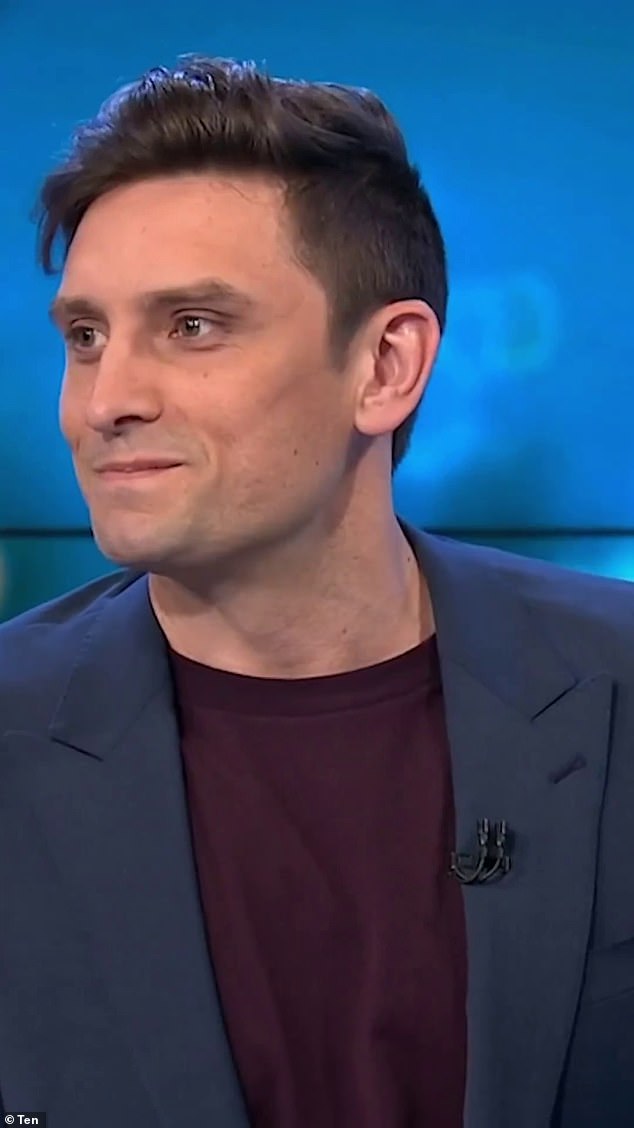 Regular panellist Sam Taunton introduced the clip of the woman who allegedly rejected a Channel 10 reporter because 'they weren't from Channel Seven' (pictured)