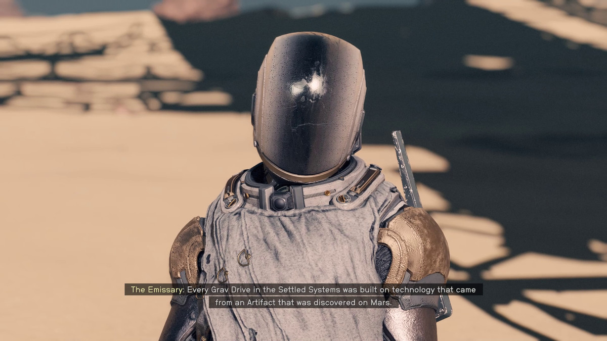 The player speaks with The Emissary in Starfield