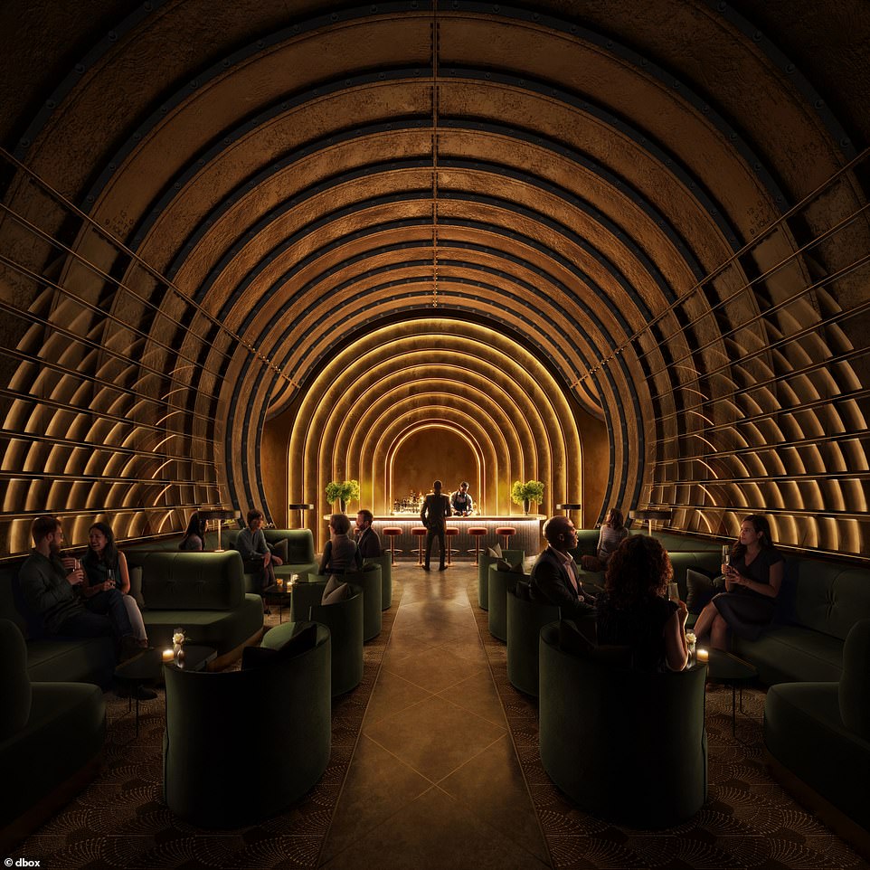 An artist's rendering of a bar in the tunnel facility.  BT first put the site up for sale in 2008, but struggled to find a buyer