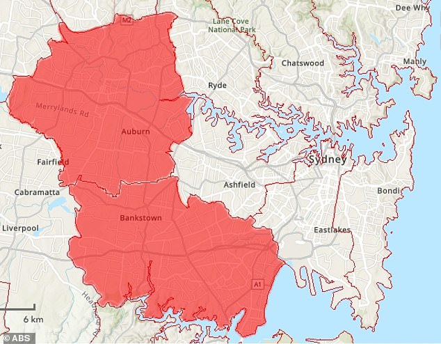 A CoreLogic analysis of 2016 and 2021 Census data showed inner south-west Sydney, which includes Bankstown and Lakemba, recorded the most migrants, along with Parramatta, based on Australian Bureau of Statistics map areas.