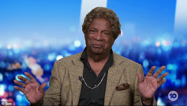 Kamahl (pictured), 88, argued that indigenous people already received $40 billion every year during his appearance on The Project.  The claim was disputed by the show's hosts