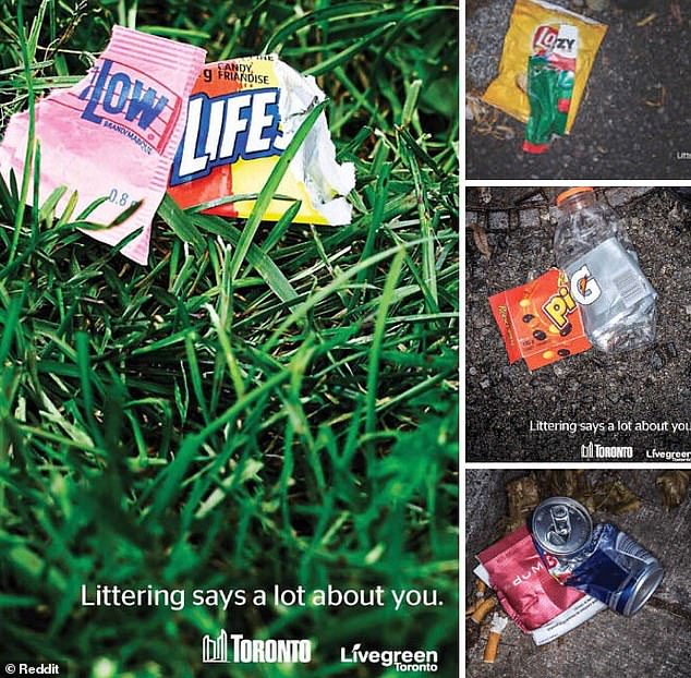 The Canadian city of Toronto commissioned this ad, which merged several pieces of waste so that the text on the discarded packaging contained insults