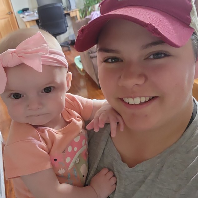 Kali Hardig, 22, survived her infection with the brain-eating amoeba ten years ago.  She became a mother last November and her daughter Adalynn (shown with Kali) was now 10 months old.  She also still has occasional blurred vision in her left eye