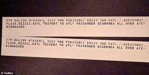 A Delta Air Lines flight from Atlanta to Barcelona was forced to turn around after a passenger on board suffered from diarrhea that 