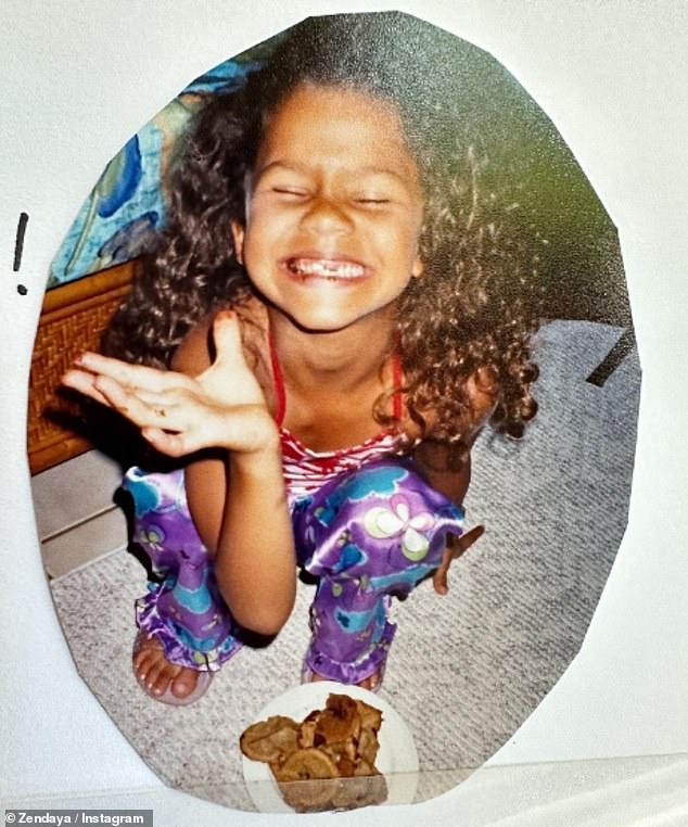 Adorable: In her own update, Zendaya shared a throwback photo of herself as a kid