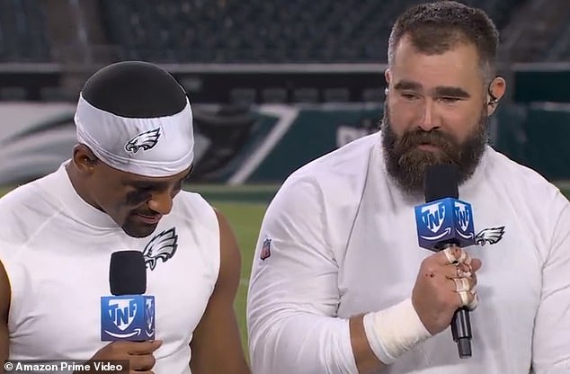 Jason Kelce remained coy about his brother's love life when asked Thursday night