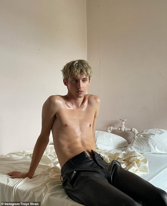 Troye Sivan (pictured) has shocked fans with the X-rated artwork for the vinyl edition of his hit dance single Rush