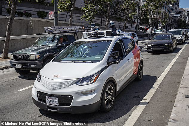 San Francisco Fire Department records show two automated cruise taxis, pictured here, delayed an ambulance carrying a car accident victim