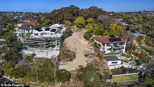 Two blocks overlooking the harbor (above) in Northbridge, Sydney sold for an astonishing $14.75 million on Saturday