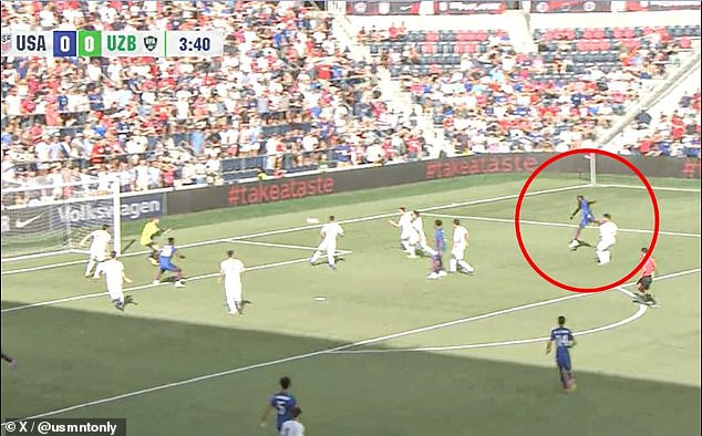 Tim Weah scored for the USA on a diagonal shot from the right side of the penalty area on Saturday