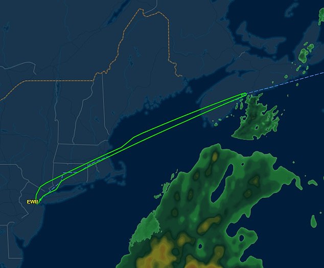 Flight data showed the plane circled over Nova Scotia twice before returning to Newark