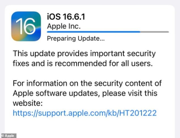 Apple confirmed that the update 