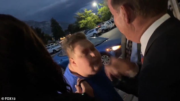 Linnea Pugmire spat in the mayor's face after his attack on her mother's journalism in the Orem city council chamber