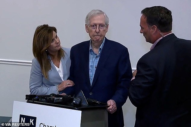 It comes after Senate Minority Leader Mitch McConnell suffered a freeze for the second time in just one month while speaking at a news conference.