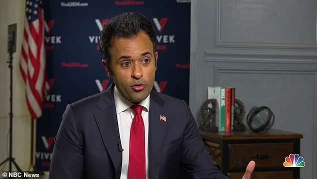 Presidential hopeful Vivek Ramaswamy told NBC News that his Indian immigrant father didn't take the U.S. citizenship test — but his mother did