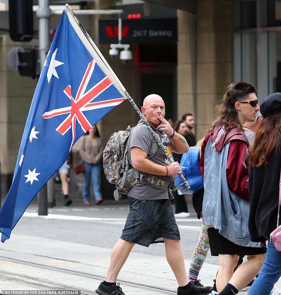 Protesters against the Indigenous Voice to Parliament gathered in rallies across the country on Saturday (pictured)