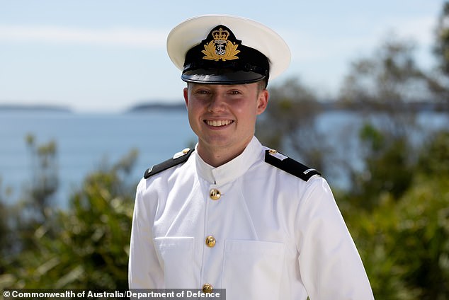 Midshipman Wade Franks (pictured) is said to have been out with friends driving to the Navy's training academy, HMAS Watson, when he lost control of the rented Lime e-bike