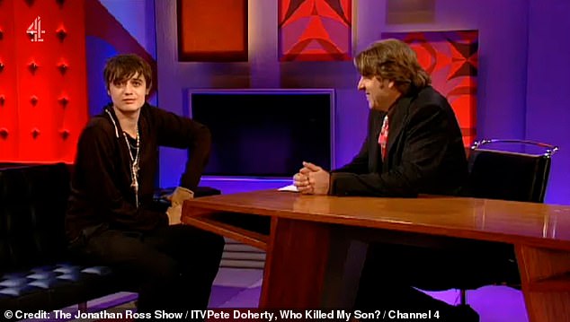 Peter Doherty told Jonathan Ross he was 'innocent' when speaking about his run-ins with police during an interview more than a decade ago