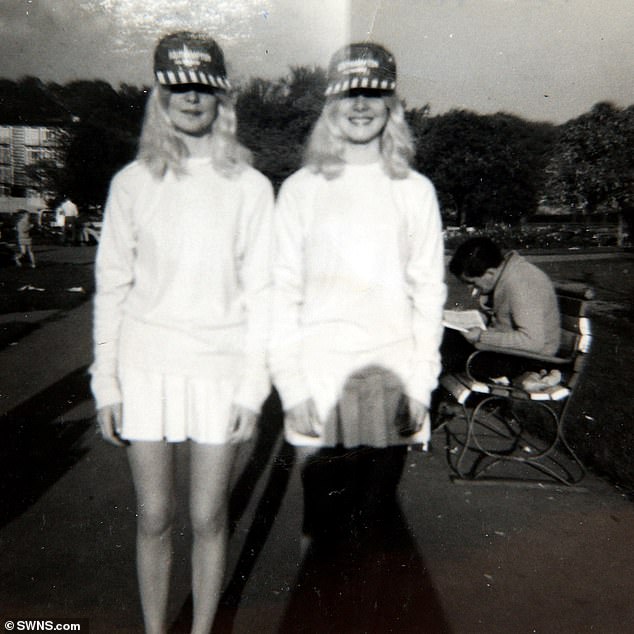 Identical twins Rosey Coles and Kathy Heffernan (both pictured above in 1970), both 69, from Hampshire, have happily worn matching outfits for the past 23 years