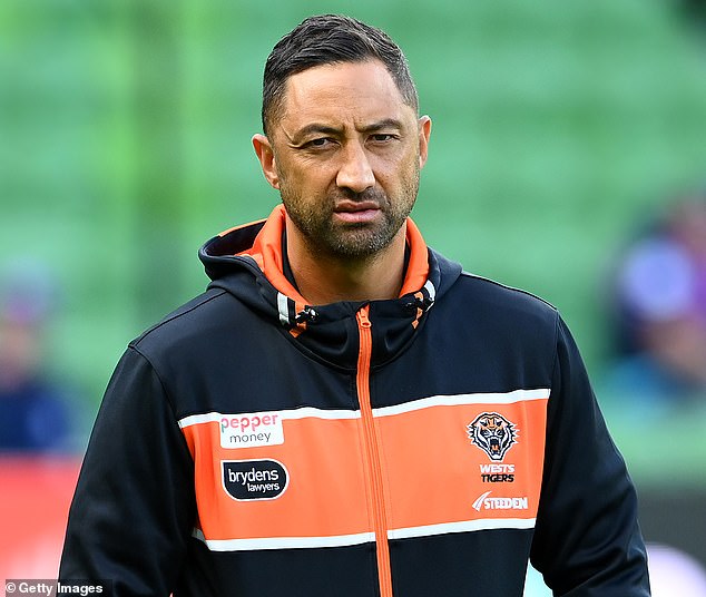 Tigers stars will also be able to enjoy a post-match beer in the hangars next season (pictured, 2024 head coach Benji Marshall)