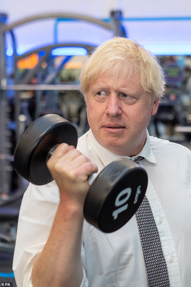 Boris Johnson pumps iron in 2020 at The Gym in his South Ruislip constituency