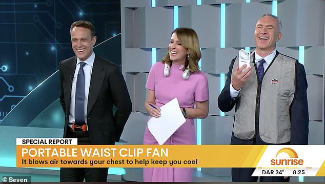 What's in Shirvo's pants?  The bizarre item the Sunrise presenter stuck in his pants live on air shocked co-host Natalie Barr