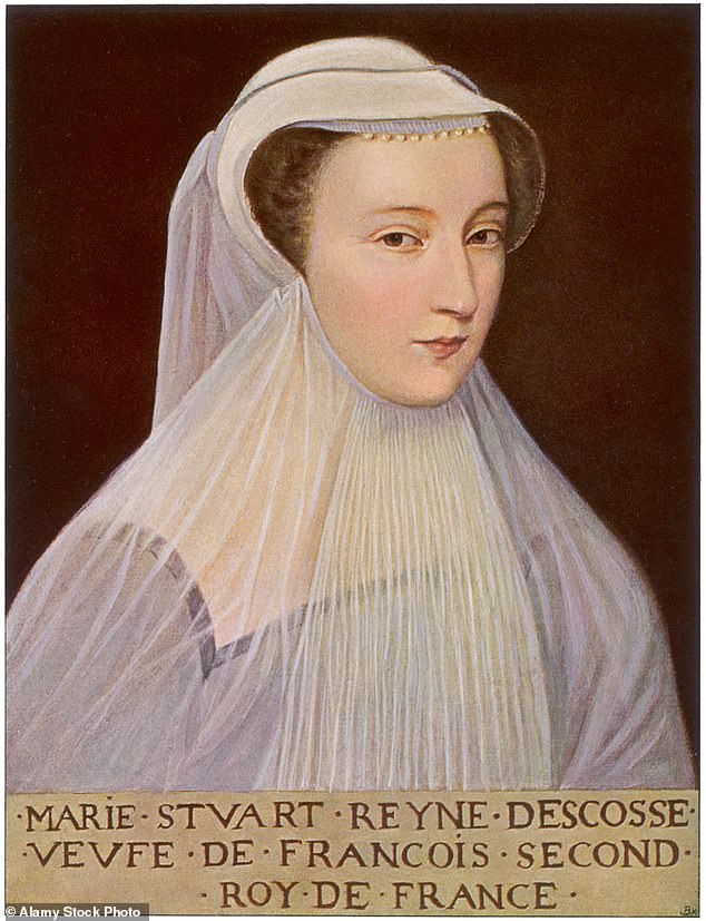 Mary Queen of Scots in mourning white after the death of her husband Francois II, King of France.  It would prove a useful precedent for Queen Elizabeth, the Queen Mother