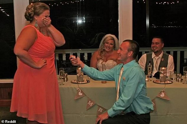 The well-intentioned gesture sparked outrage online as people accused the man of stealing the bride and groom's attention