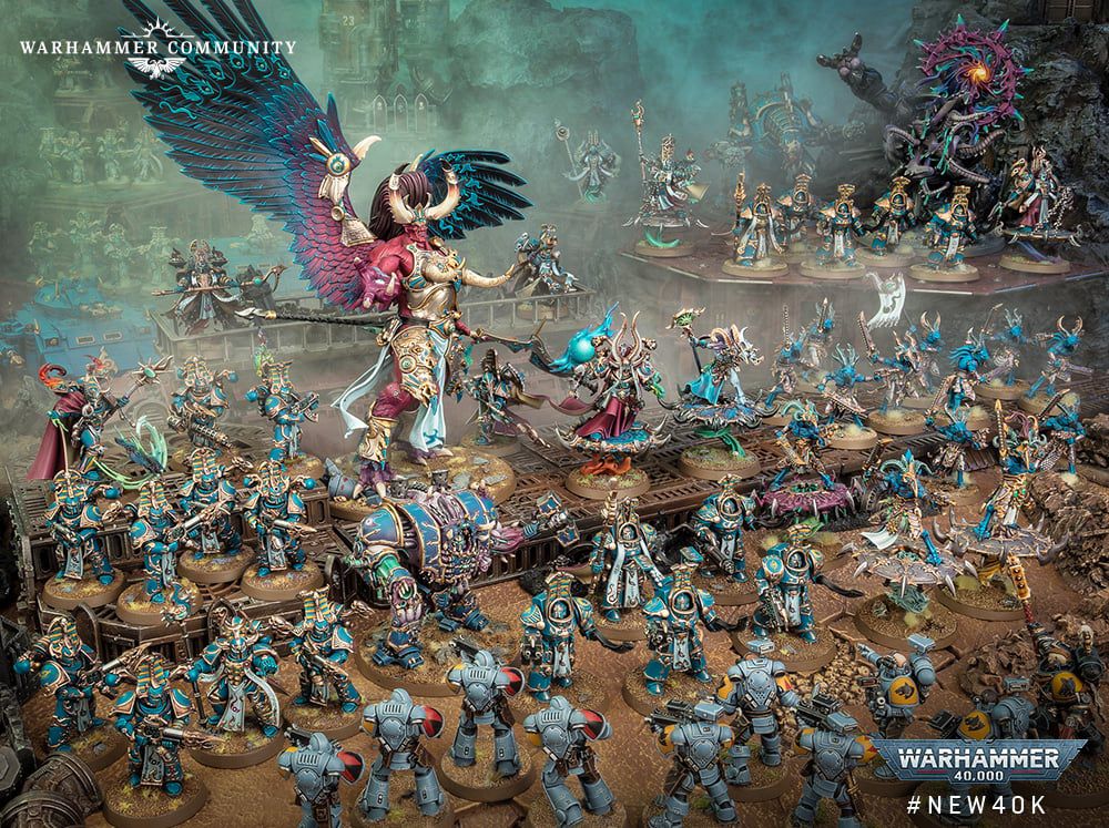 The Thousand Sons army in Warhammer 40,000, led by their main Magnus the Red