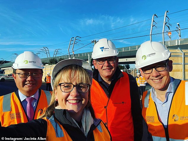 Jacinta Allan, the woman favored to replace Daniel Andrews (second, right) as Victorian Premier, was in charge of the state's canceled bid for the Commonwealth Games