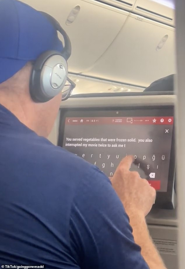 An irate passenger has gone viral for leaving a candid review mid-flight after being asked to complete an airline survey