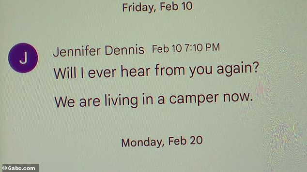 Someone from their church ended up lending them their RV to live in while Dennis and her son sorted out their situation.