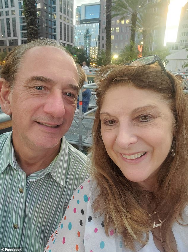 Len Root (left) and his wife, Angela Norris Root, are suing the organizers of the air show where her husband died last November