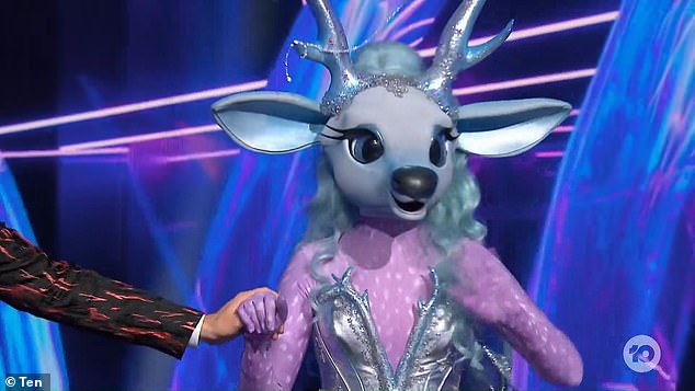 A wild theory about The Masked Singer Australia has gone viral after an eagle-eyed fan noticed that the show's audience is seemingly never present when celebrities are unmasked.  Pictured: The Fawn, who is revealed as Sandra Sully