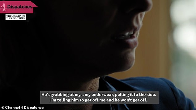 The businesswoman said she met Brand at his home where he pushed her against a wall and raped her (Screenshot taken from Channel 4 Dispatches trailer)