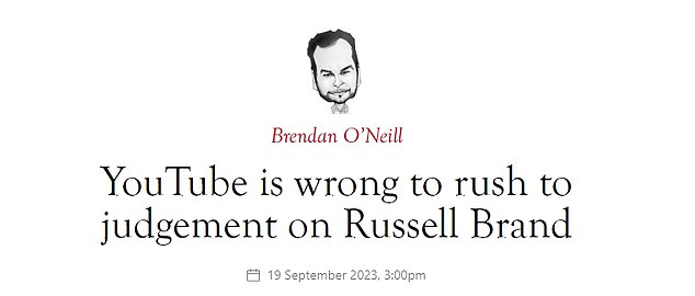 YouTube is slammed for demonetizing Russell Brands channel over