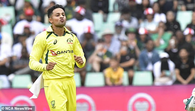 Leg spinner Tanveer Sangha has failed to make the Australian World Cup squad despite his very impressive run against South Africa in T20 action (pictured)