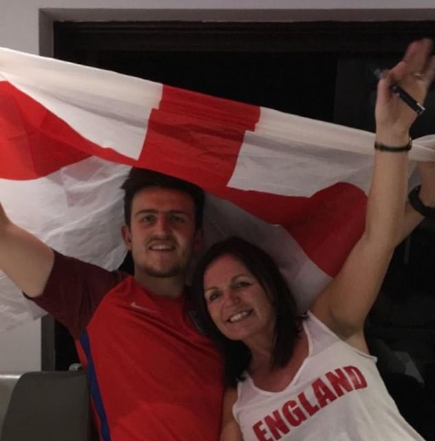 Harry Maguire's mother Zoe (right) responded to recent criticism of her son's performance