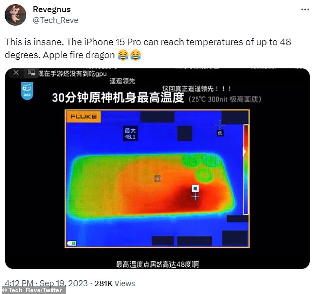 'This is insane': An experiment in China showed the iPhone 15 Pro can reach temperatures of 48°C