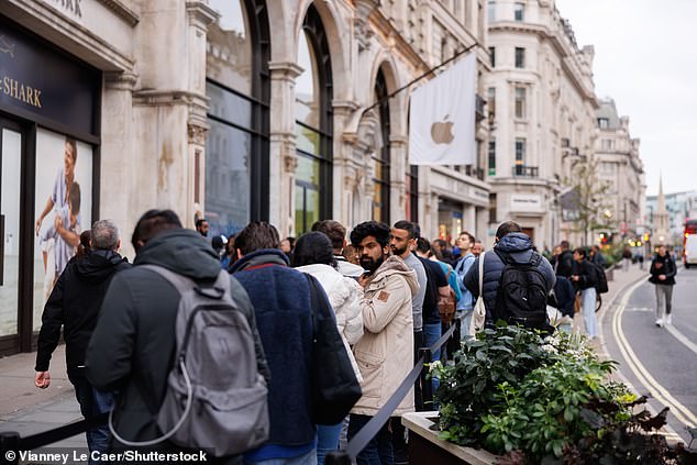 LONDON: Thousands of Apple superfans visited stores around the world today, including Regent Street (pictured)