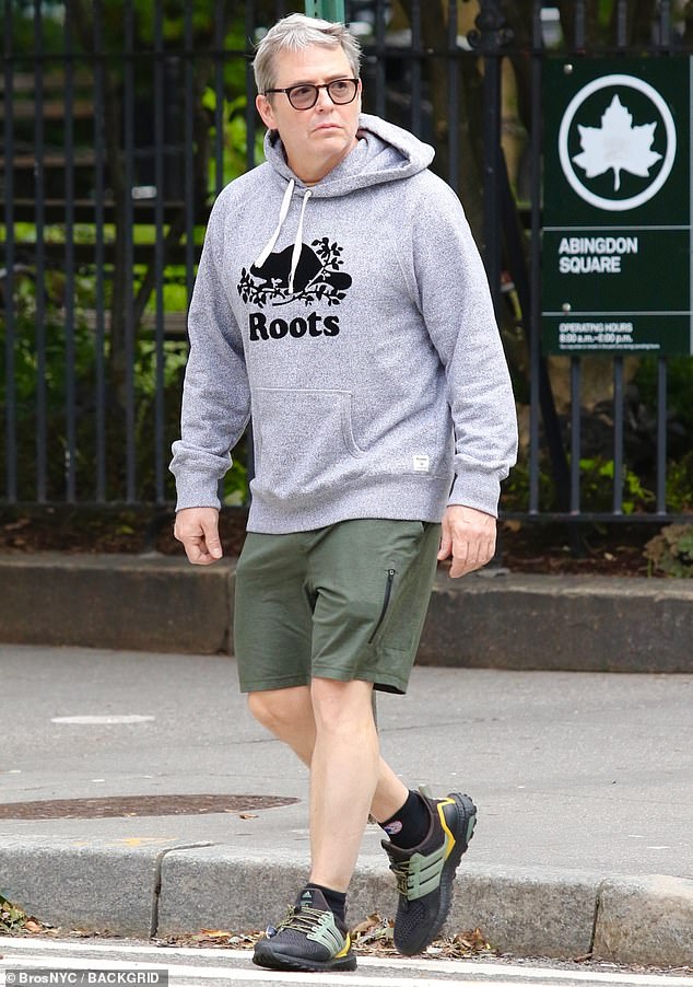 Hubby: Parker's husband, Matthew Broderick, was also pictured stepping out into the West Village on Saturday afternoon