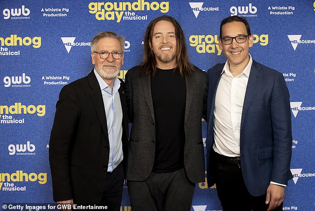 Tim was joined by the show's executive producer Rob Brookman (left) and Victoria's Creative Industries Minister Steve Dimopoulos (right)