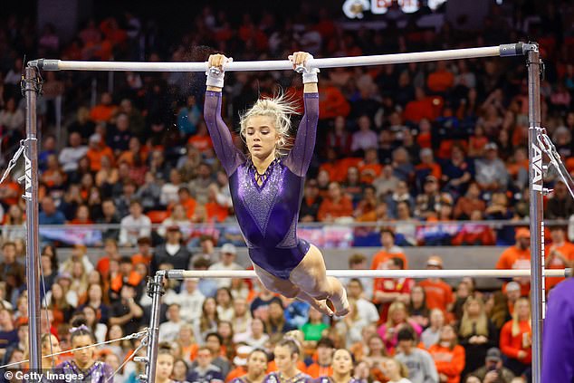 Dunne, who specializes in uneven bars, received All-American honors during her freshman year