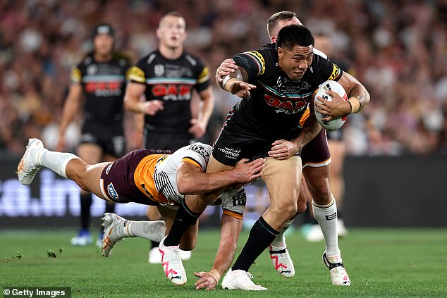 Moses Leota was the choice of the Penrith Panthers forwards and scored a big last-gasp try in his troubles