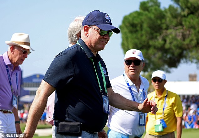 He was no doubt there today to cheer on the European Ryder Cup team as they make a bid for glory after making an impressive start to the competition so far.