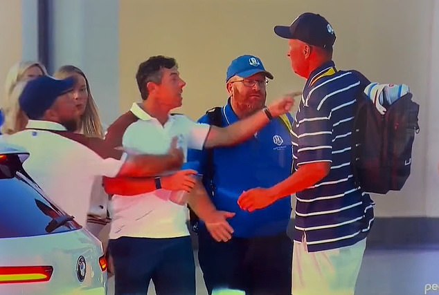 McIlroy launched into an angry tirade at someone as he left Marco Simone on Saturday